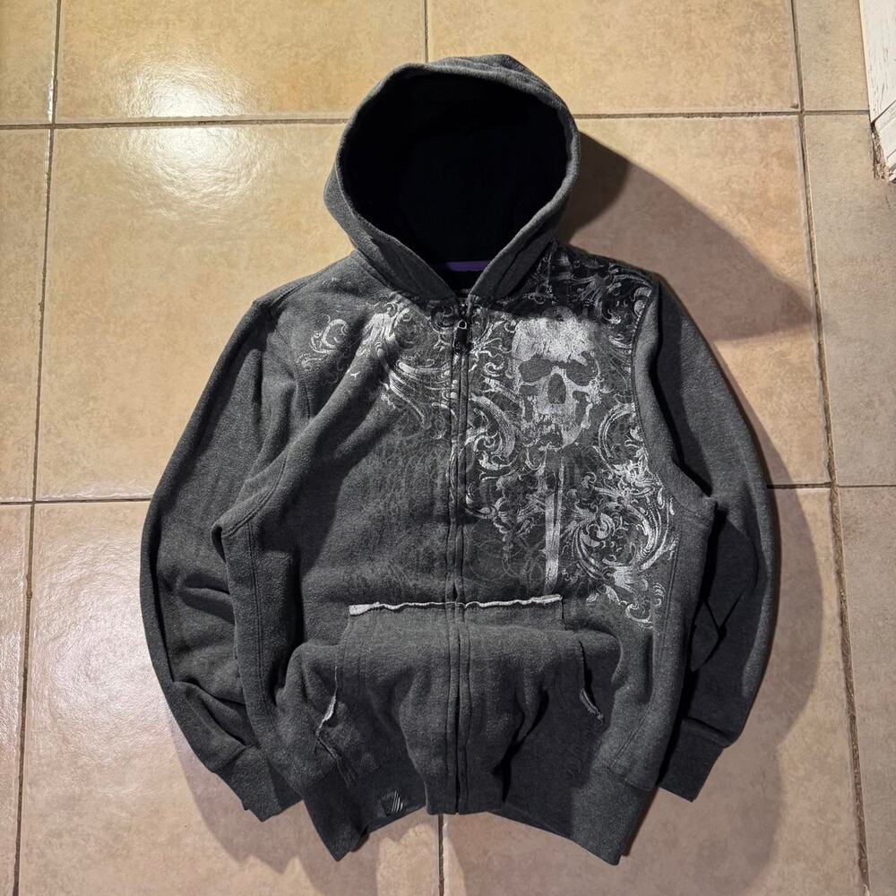 Y2k top heavy skull zip Size XL in Womens